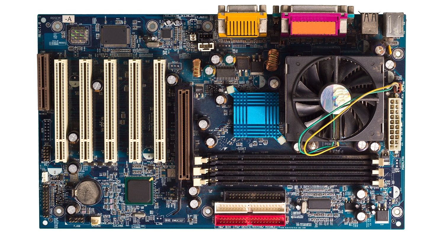 Una motherboard de computadora.