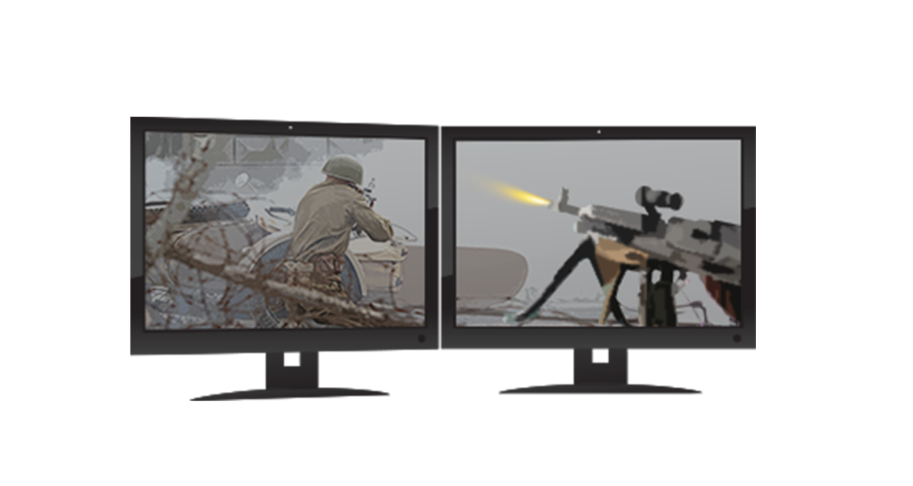Monitores de dos juegos